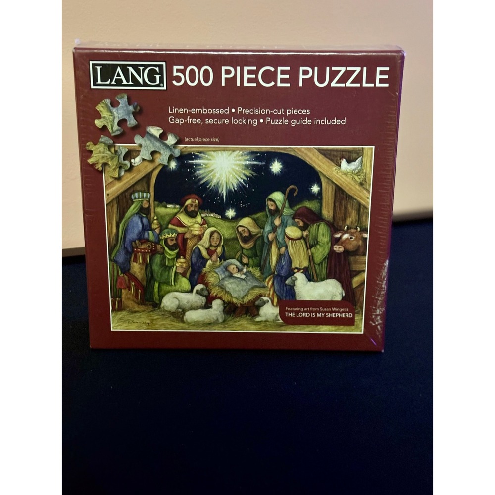 Lang 500 Piece Puzzle The Lord is My Shepherd Susan Winget Nativity Art 5039192